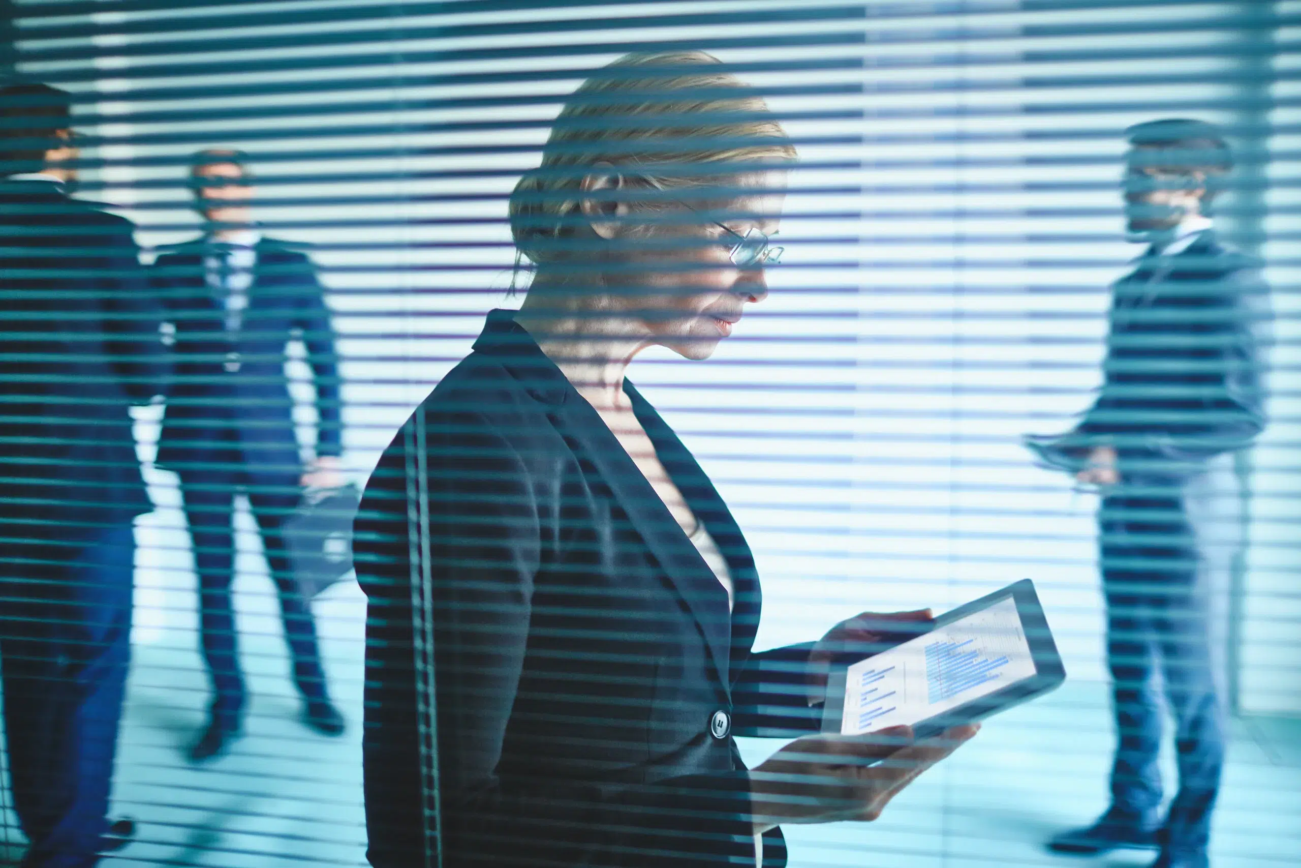 Executive reviewing contract details as part of a strategic generative AI procurement due diligence process.